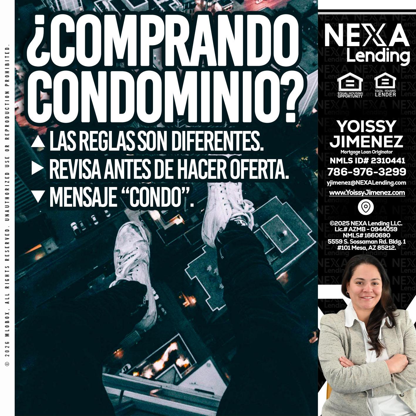 COMPRANDO CONDOMINIO? - Yoissy Jimenez -Mortgage Loan Originator