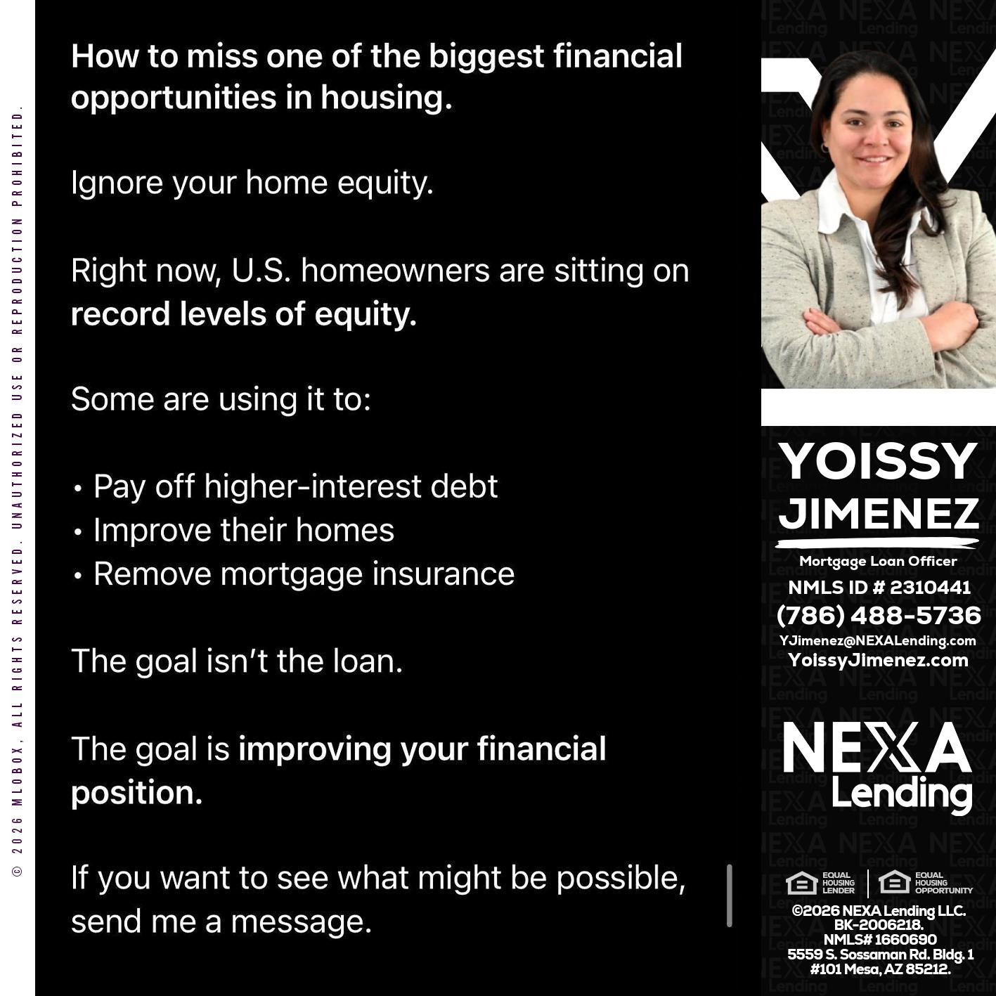 how to miss - Yoissy Jimenez -Mortgage Loan Originator