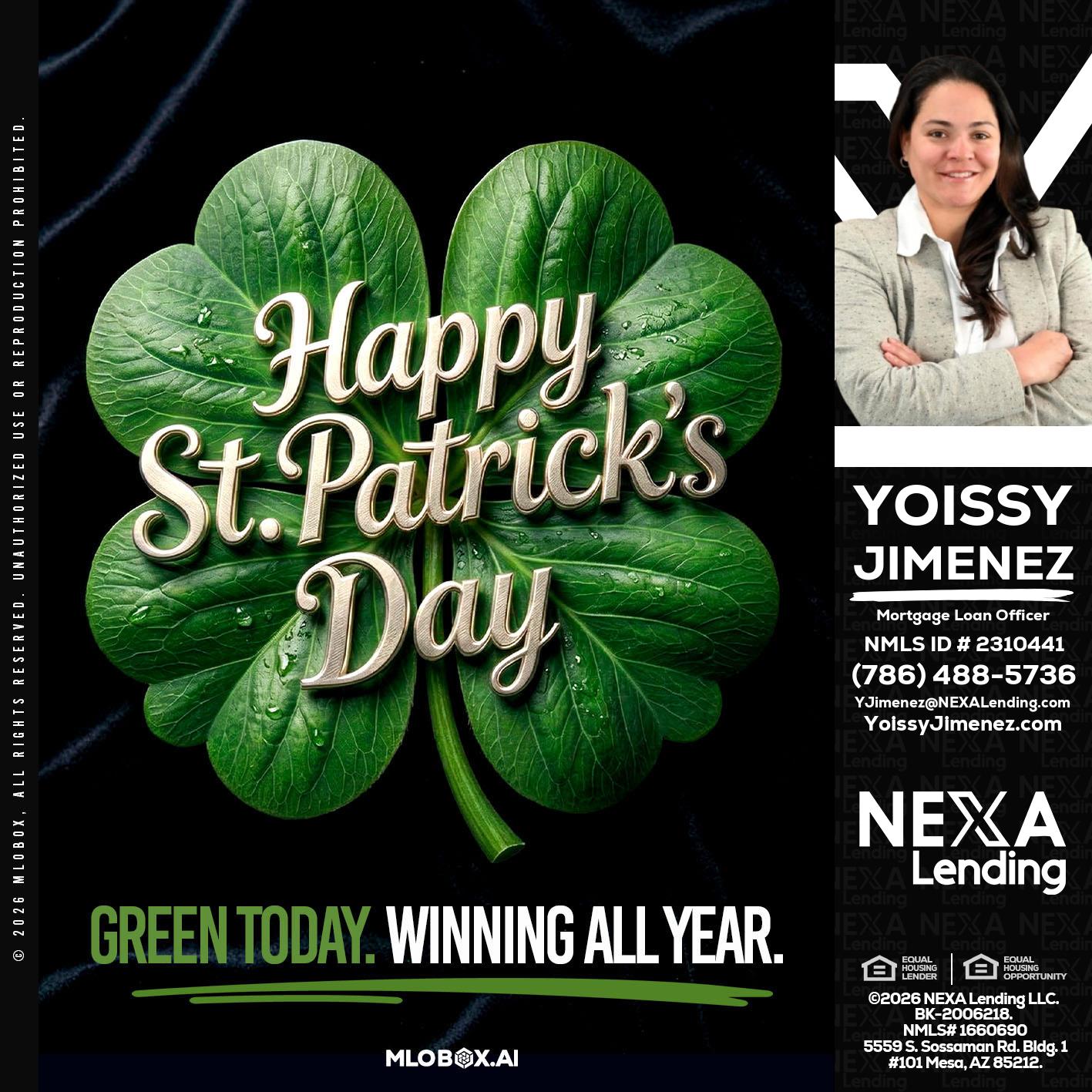 happy st. Patricks day - Yoissy Jimenez -Mortgage Loan Originator