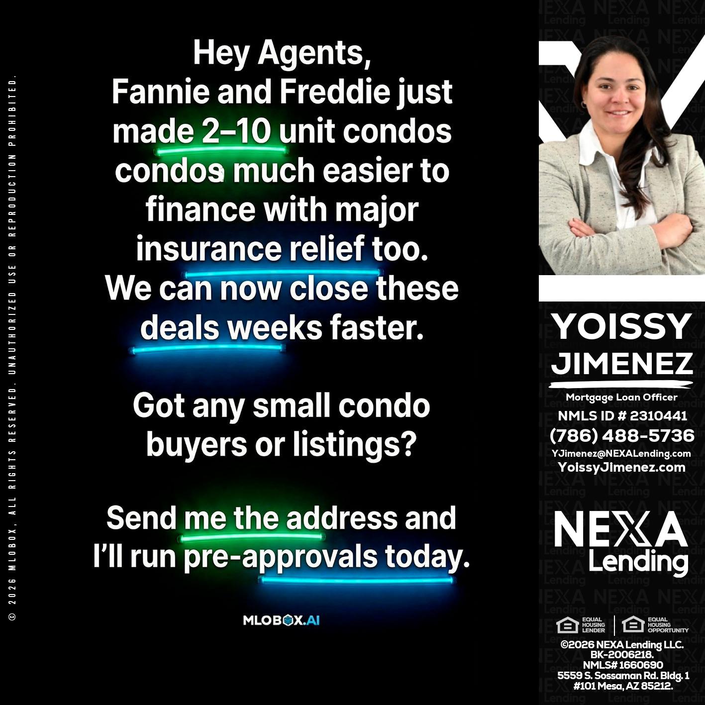 HEY AGENTS - Yoissy Jimenez -Mortgage Loan Originator