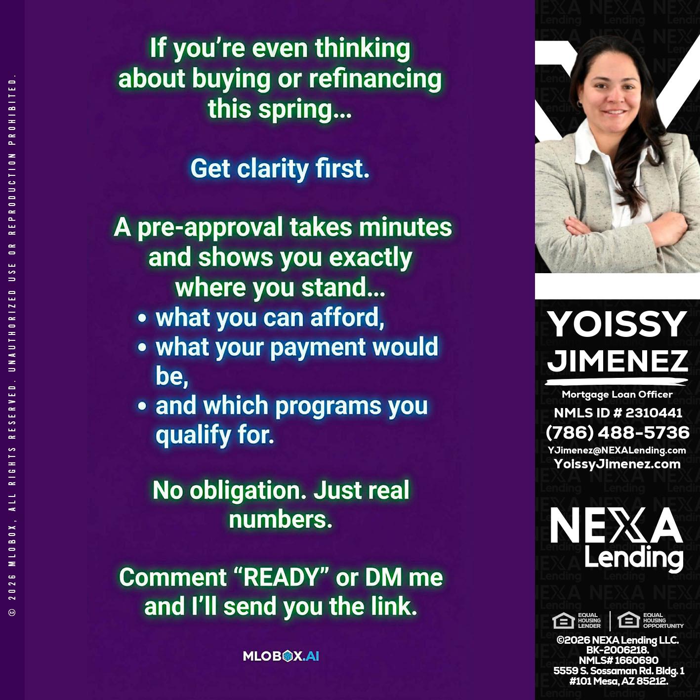 IF YOU THINKING - Yoissy Jimenez -Mortgage Loan Originator