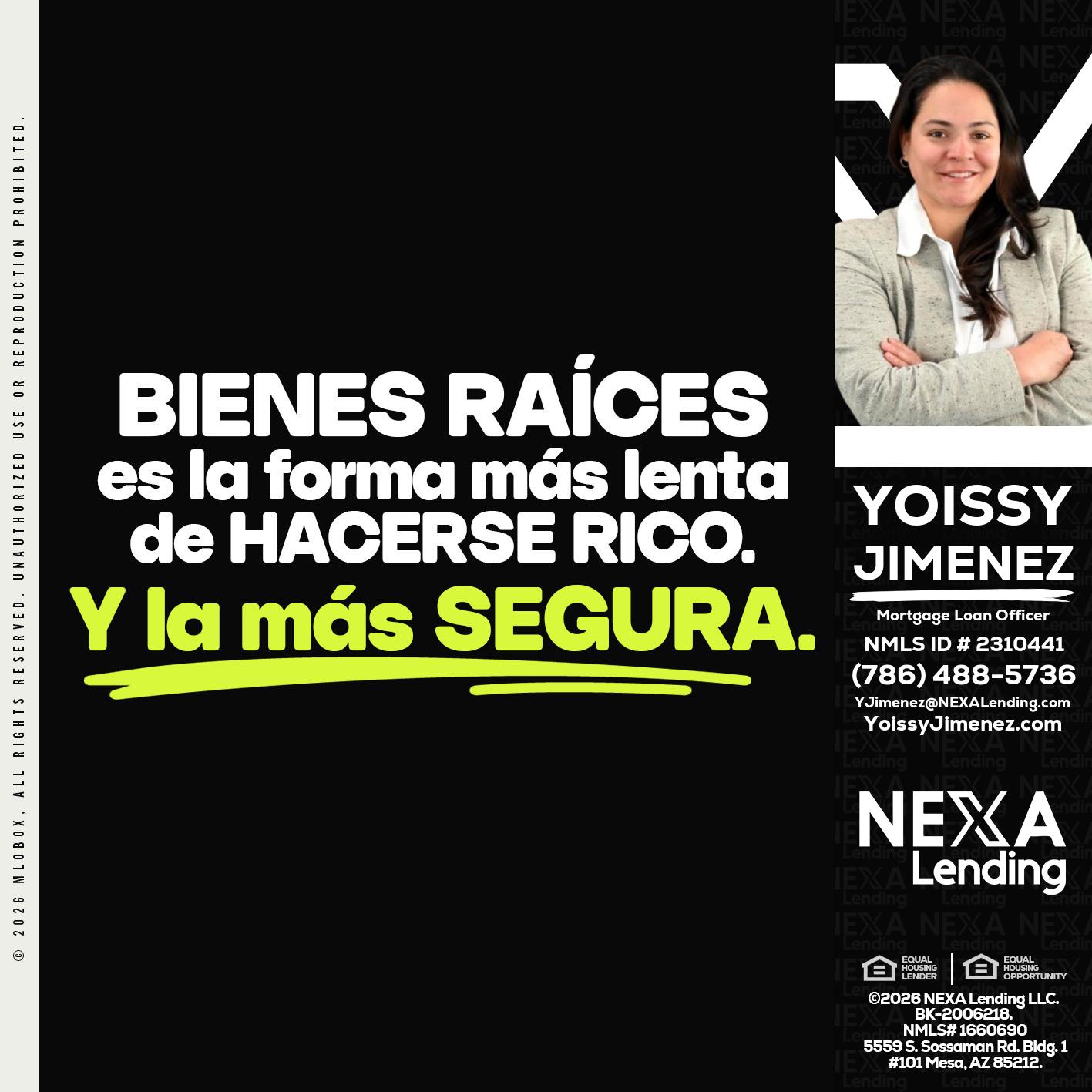 bienes raíces - Yoissy Jimenez -Mortgage Loan Originator