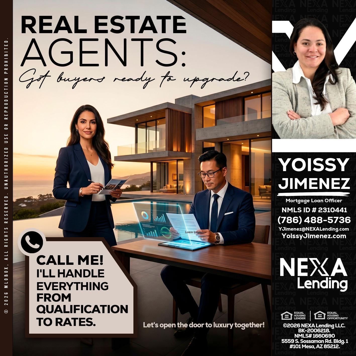 REAL ESTATE AGENTS - Yoissy Jimenez -Mortgage Loan Originator