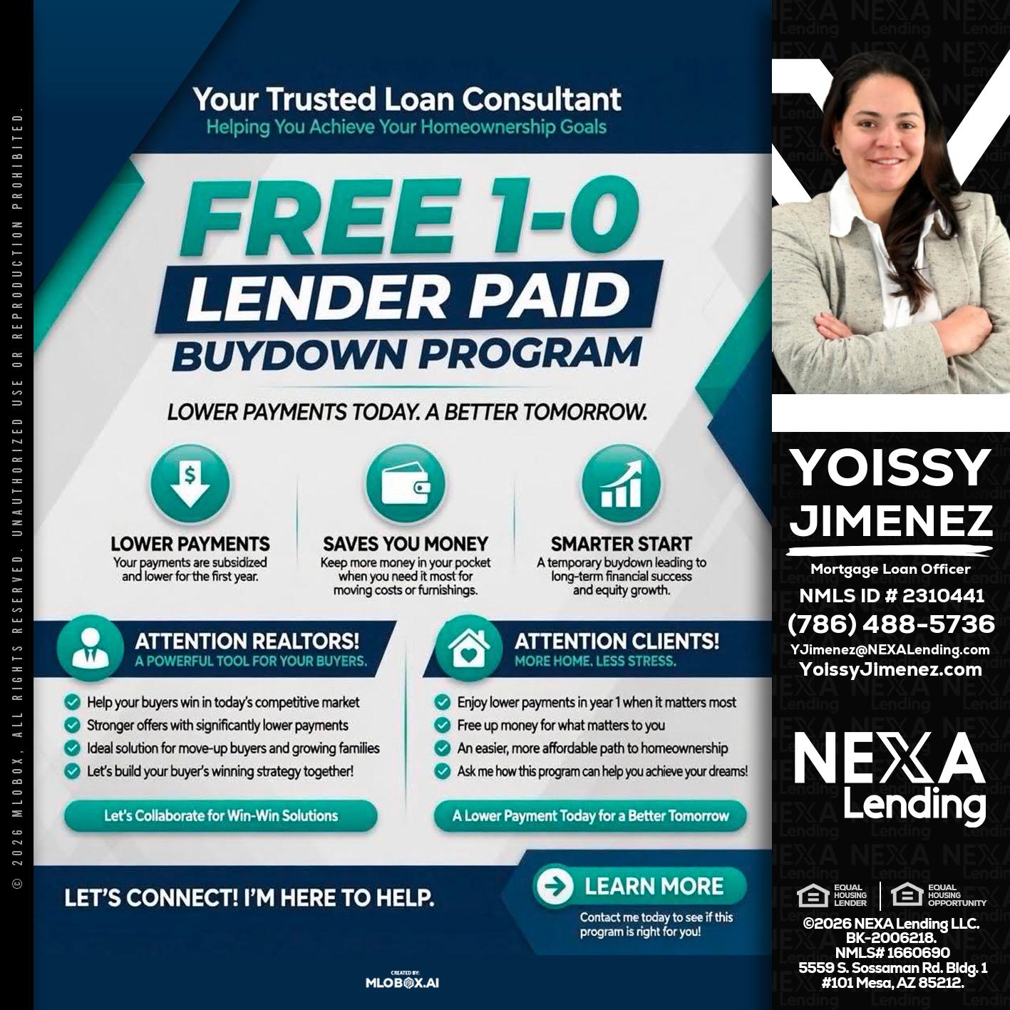 FREE 1-0 - Yoissy Jimenez -Mortgage Loan Originator