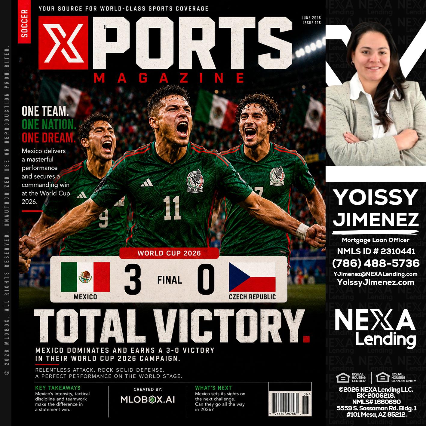 World Cup 2026 MEX 1-0 CZECH - Yoissy Jimenez -Mortgage Loan Originator