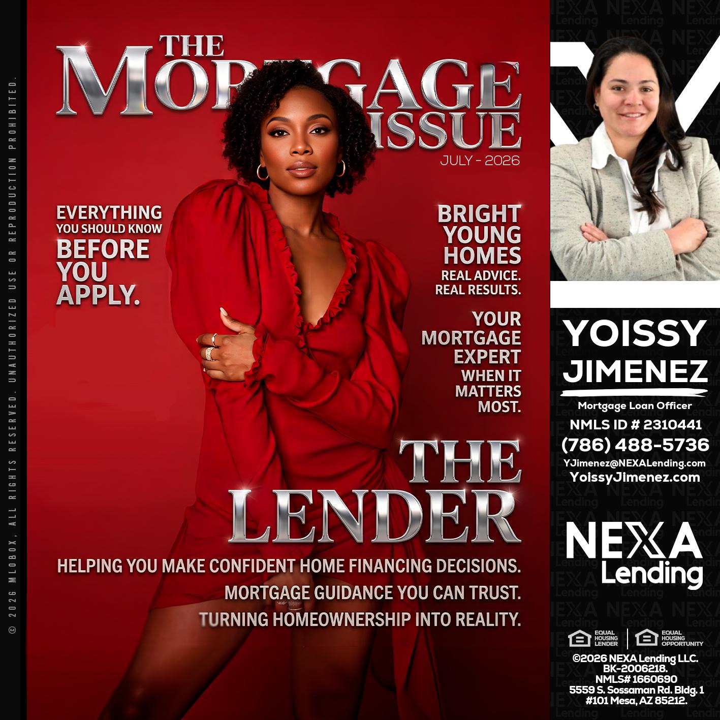 THE MORTGAGE ISSUE JULY - Yoissy Jimenez -Mortgage Loan Originator