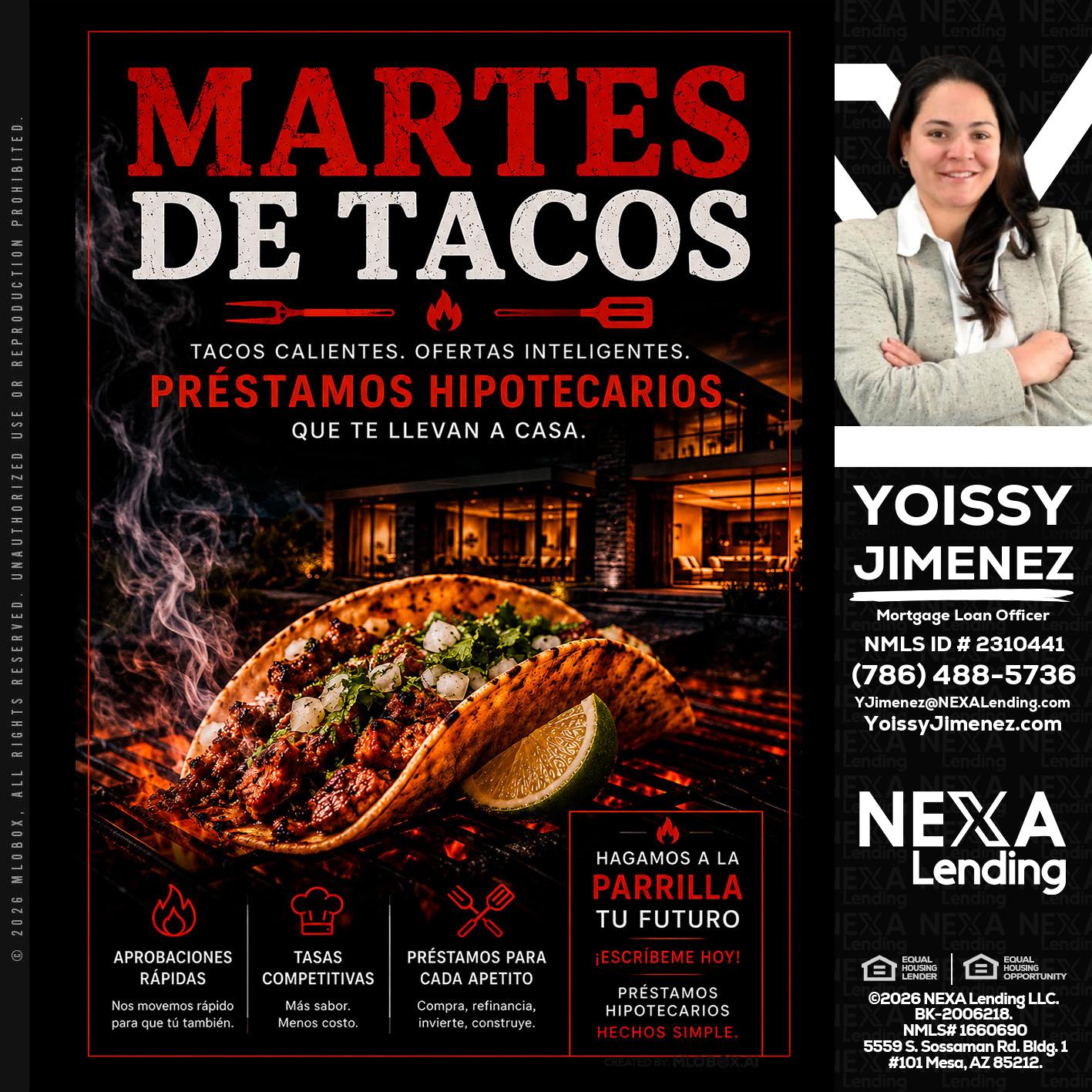 martes de tacos - Yoissy Jimenez -Mortgage Loan Originator
