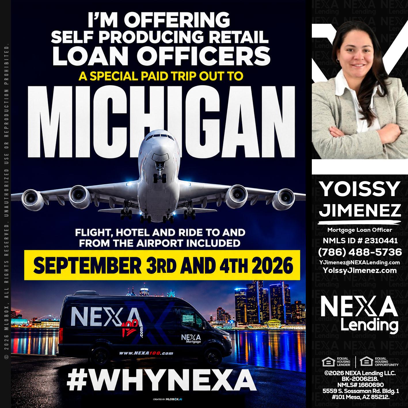 MICHIGAN - Yoissy Jimenez -Mortgage Loan Originator