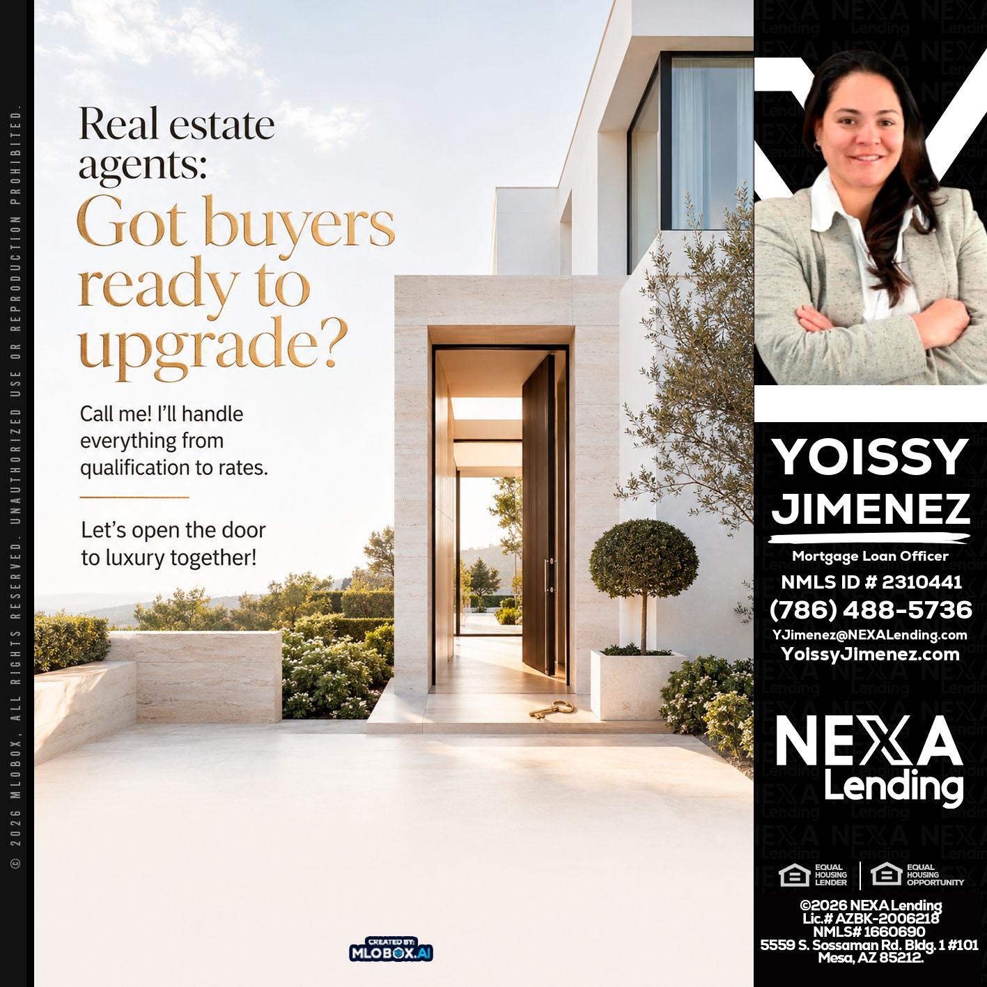 REAL ESTATE AGENTS - Yoissy Jimenez -Mortgage Loan Originator