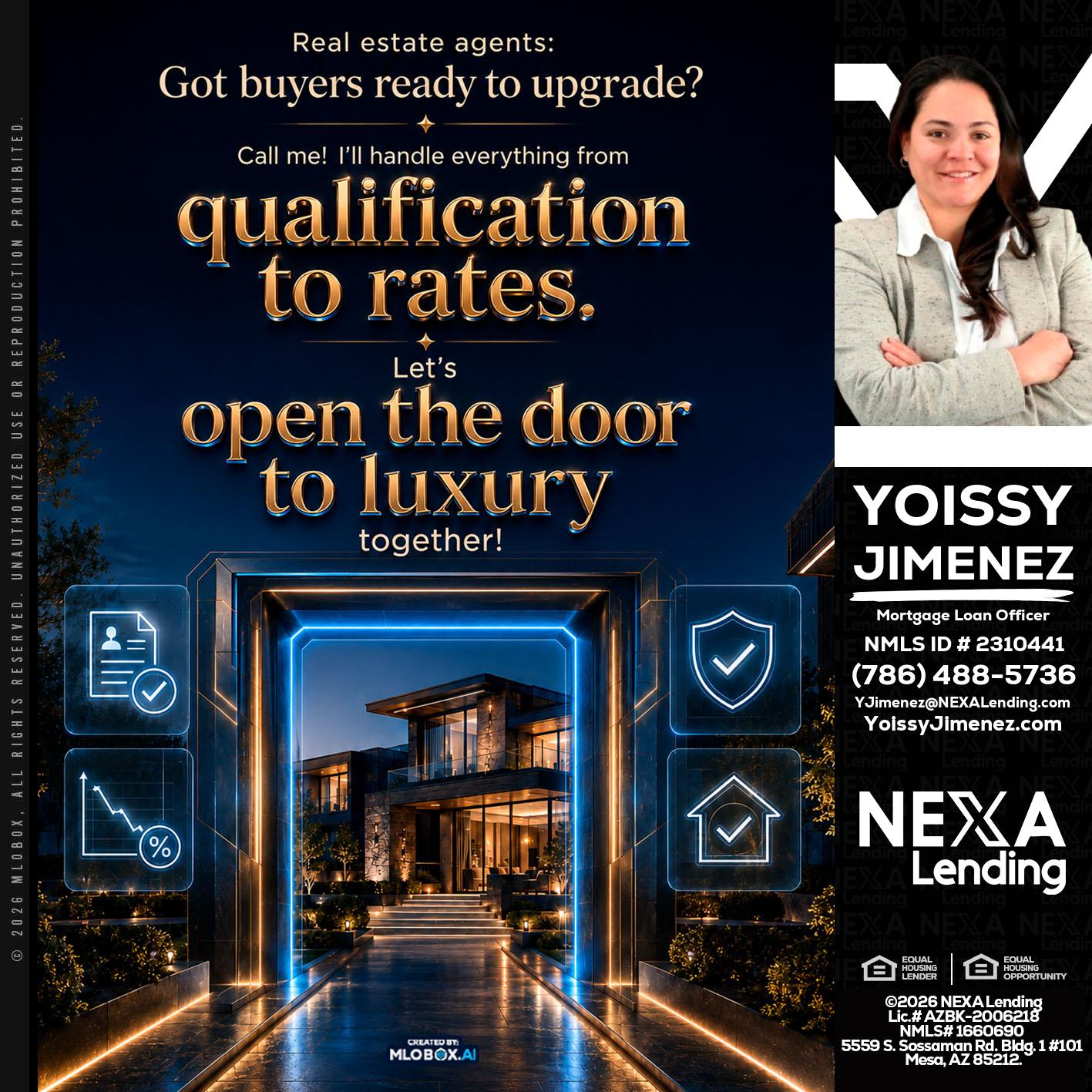 QUALIFICATION TO RATES - Yoissy Jimenez -Mortgage Loan Originator