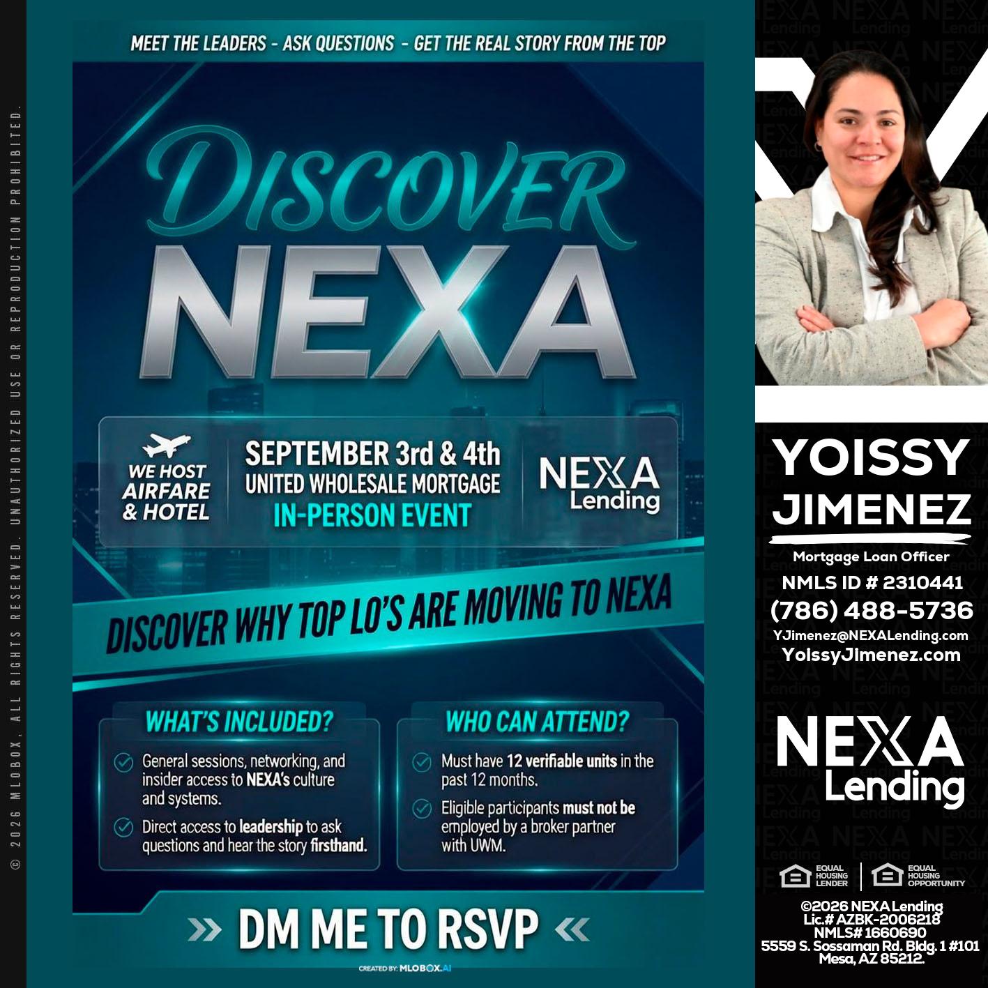 DISCOVER NEXA - Yoissy Jimenez -Mortgage Loan Originator